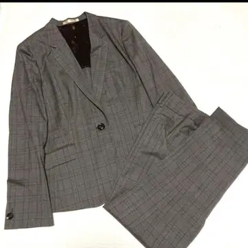 AOKI 그레이 계열 체크 비즈니스 정장 수트 셋업 상하의