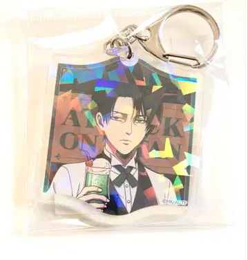 진격의 거인 리바이 홀로그램 아크릴 키링 카페 ver.