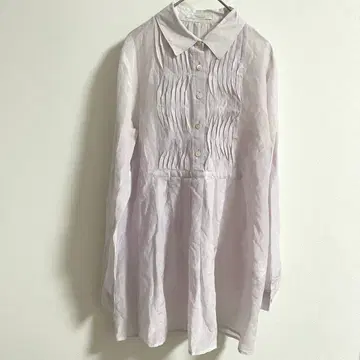 카라 실크 롱 셔츠 튜닉 긴팔 핑크 고급 체형 커버 c68