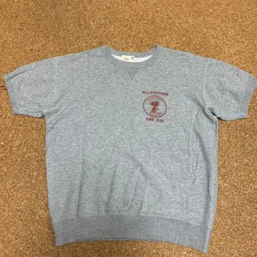 투문 스누피 반팔 맨투맨 양V 멜란지 그레이