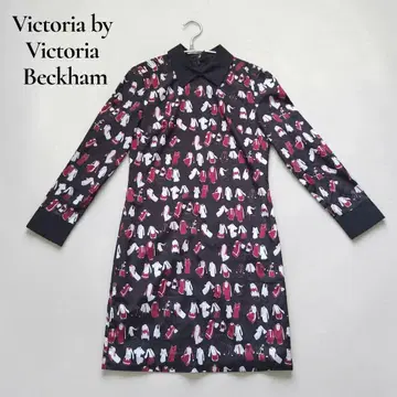 빅토리아 바이 빅토리아 베컴 실크 혼방 미니 원피스