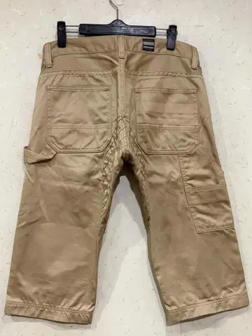 모모타로 진즈 출진 다이아 퀼트 하프 숏 페인터 데님 팬츠 베이지 30