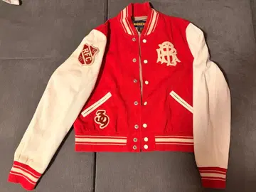 랄프 로렌 RUGBY 바시티 자켓 L 레드/화이트