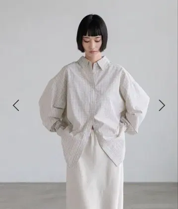 LOWRYS FARM 체크 BIG 셔츠 그레이