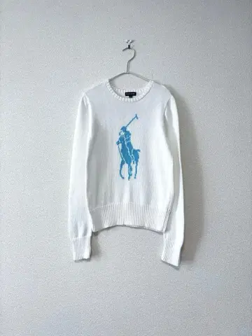랄프 로렌 코튼 빅포니 니트 화이트 160