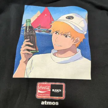 [ 새상품급 ] atmos 코카콜라 BLEACH 콜라보 후드티 M 사이즈