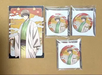 은혼 애니메이션 재팬 회장 한정판 금박 캔뱃지 특전 엽서 오키타 소고