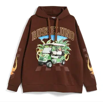 Russeluno 러셀노 그래픽 루즈 저지 후드티