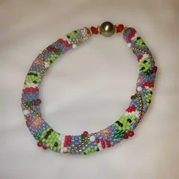 산타 개구리 비즈 크로셰 디자인 팔찌 핸드메이드