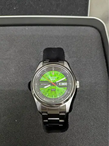 세이코 자동 와인딩 손목시계 그린