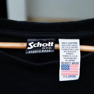레어 XL Schott T셔츠 MADE IN USA 원단 일본 봉제 싱글