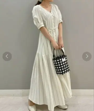 SNIDEL HOME 스나이델 더블 거즈 원피스 화이트