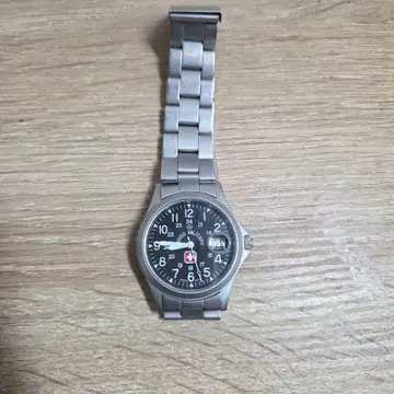 쿼츠 손목시계 블랙 다이얼 스테인리스