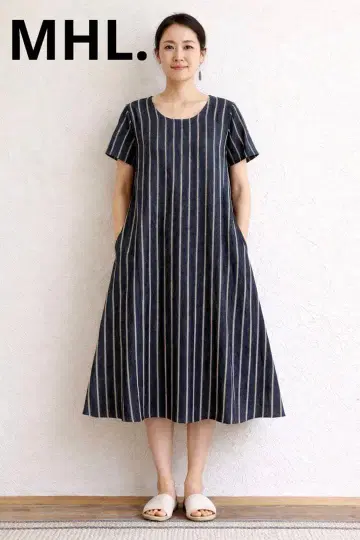 MHL. 마가렛호웰 린넨 원피스 린넨 반팔 벨트