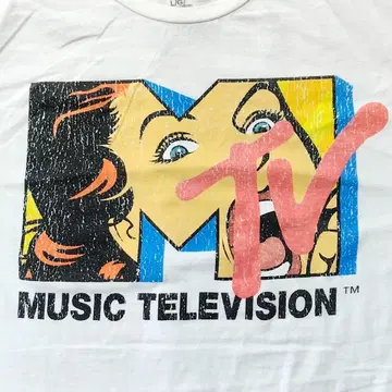 MTV 레어 패턴?! 갈라짐 페이스 프린트 T셔츠 무료배송! [607]