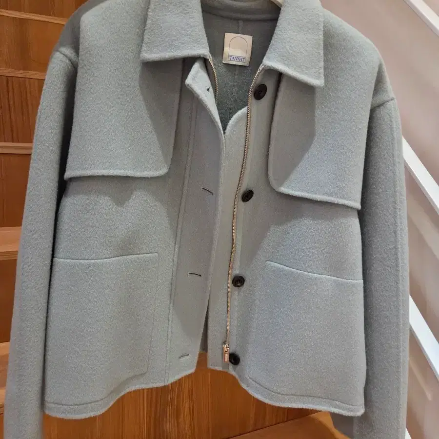 ジャケット・アウター tannat Boucle half coat Tannat boucle half coat blue gray tannat boucle half coat #헤이그