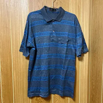 던힐 피케 셔츠 블루 x 그레이 던힐 이탈리아제 얇은 소재