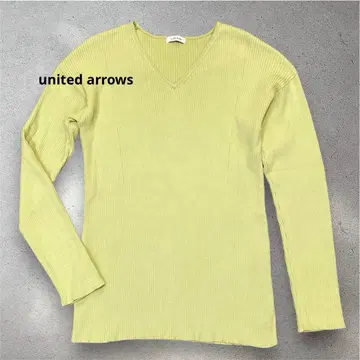 united arrows 1_OF_MINE 라임 그린 얇은 소재 니트