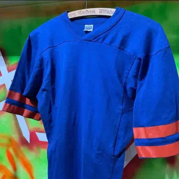 70s USA제 빈티지 블루 풋볼 셔츠