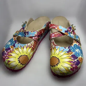 컬러풀 해바라기 디자인 샌들 23cm