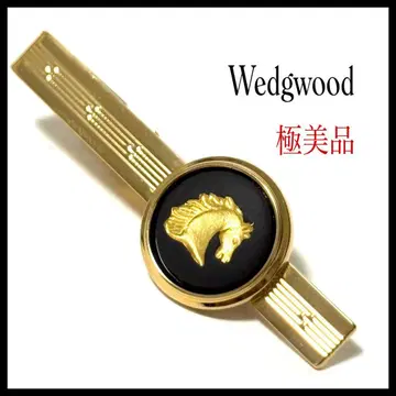 컨디션 최상 웨지우드 넥타이핀 말 블랙 x 골드