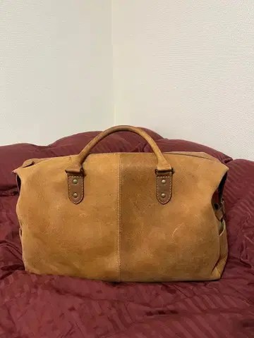 TRION 가죽 보스턴 백 베이지