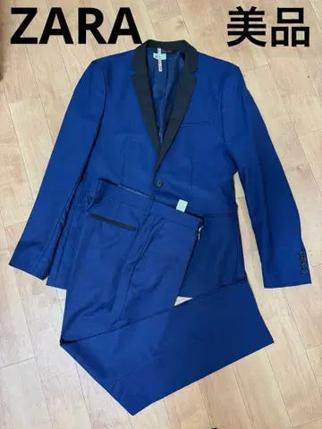 새상품급 ZARA 네이비 블루 턱시도풍 셋업 비즈니스 정장