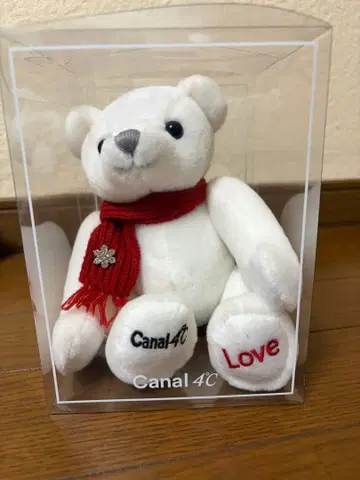 Canal 4C 화이트 곰 봉제 인형 오르골 (빈 박스 포함)