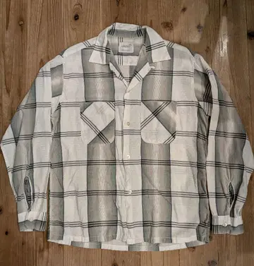 50s-60s TOWNCRAFT 선박 택 옴브레 체크 셔츠 면 M