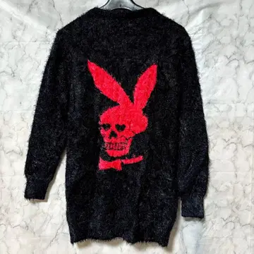 y2k 00s grunge GLAVIL 가디건 스컬 해골