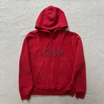 GAP 로고 후드티 페이드 레드 L 상당 짧은 기장