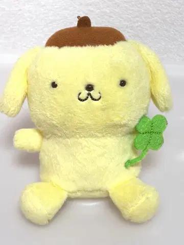 초레어 산리오 폼폼푸딩 네잎클로버 마스코트 홀더 레어