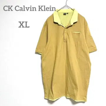 캘빈클라인 피케 셔츠 XL 황토색 반팔 셔츠 빅 사이즈