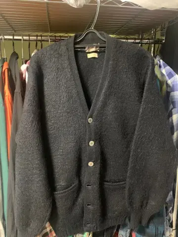 블랙 50s 60s 블랙 모헤어 가디건 빈티지 울