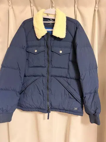 Abercrombie & Fitch 다운 자켓 XL 네이비 옷깃 보아