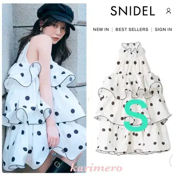 완판 S 사이즈 SNIDEL 볼륨 에어리 미니 원피스 DOT