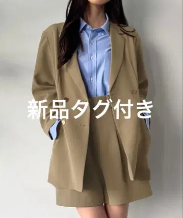 JUNOAH 주노아 금장 버튼 오버 사이즈 자켓 + 숏팬츠 set