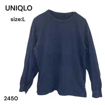 UNIQLO 유니클로 셔츠 상의 긴팔 L 네이비 아웃도어