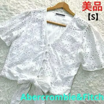 새상품급 Abercrombie&Fitch 컷워크 블라우스 레이스 리본