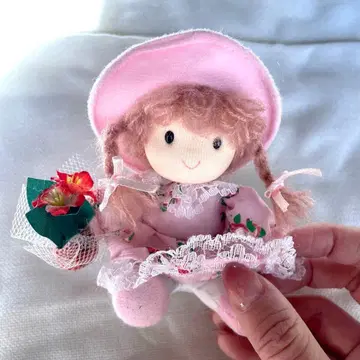 트위스트 여아 봉제 인형 인형 핑크 모자 리본 작은 사이즈
