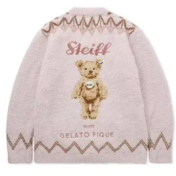 젤라또피케 슈타이프 페어아일 패턴 가디건 핑크 미사용 새상품