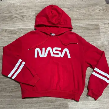 NASA 레어 레드 후드티 맨투맨 여성용 남성용 구제 의류