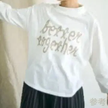 tumugu: 라피 천축 7부 소매 프린트 T셔츠