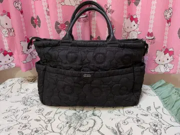 블랙 퀼팅 토트백