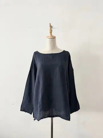 [ 새상품급 ] Gauze# 린넨 풀오버 네이비