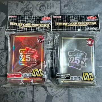 [미개봉] 세트 판매 유희왕 25th 블랙 레드 슬리브 100매입