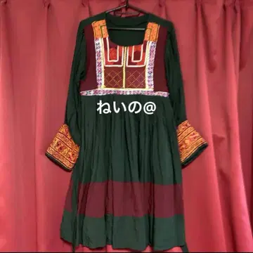 아프간 원피스 미러워크 패치워크 말라이카 빈티지 원단 에스닉 몽족