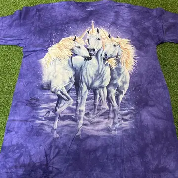 THE MOUNTAIN 유니콘 T셔츠 L사이즈 퍼플 반팔 새상품