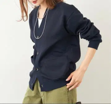 FRAMeWORK 하이 게이지 종이상자 가디건 네이비