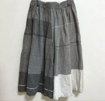 Tamaki niime 타마키니이메 와이드 팬츠 코튼 그레이 숏